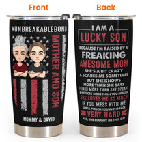 New Version Lucky Son Of An Awesome Mom - Personalized Tumbler Cup