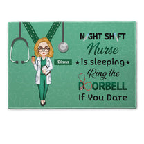 Night Shift Nurse Sleeping - Personalized Doormat