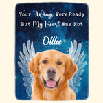 No Longer By My Side But Forever In My Heart Memorial - Personalized Photo Blanket