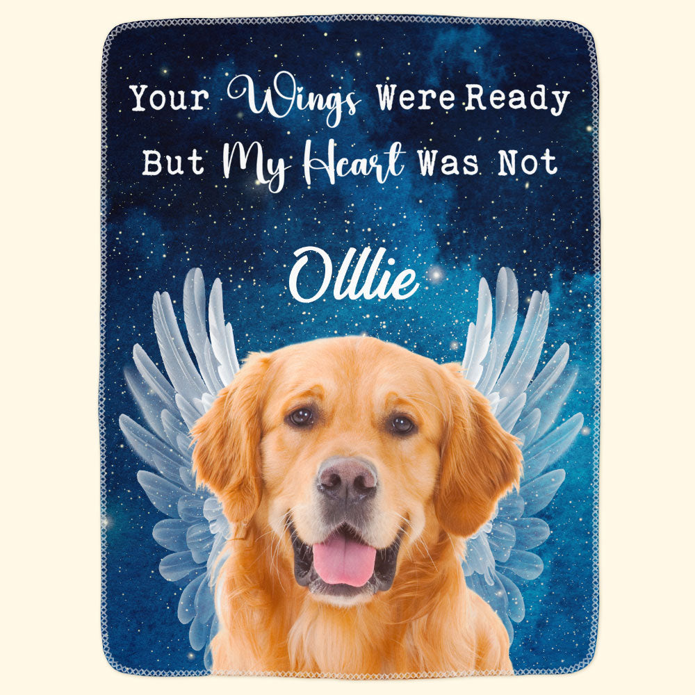 No Longer By My Side But Forever In My Heart Memorial - Personalized Photo Blanket