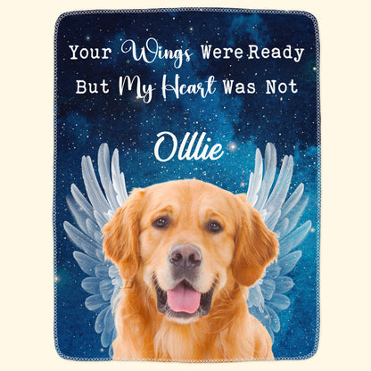 No Longer By My Side But Forever In My Heart Memorial - Personalized Photo Blanket