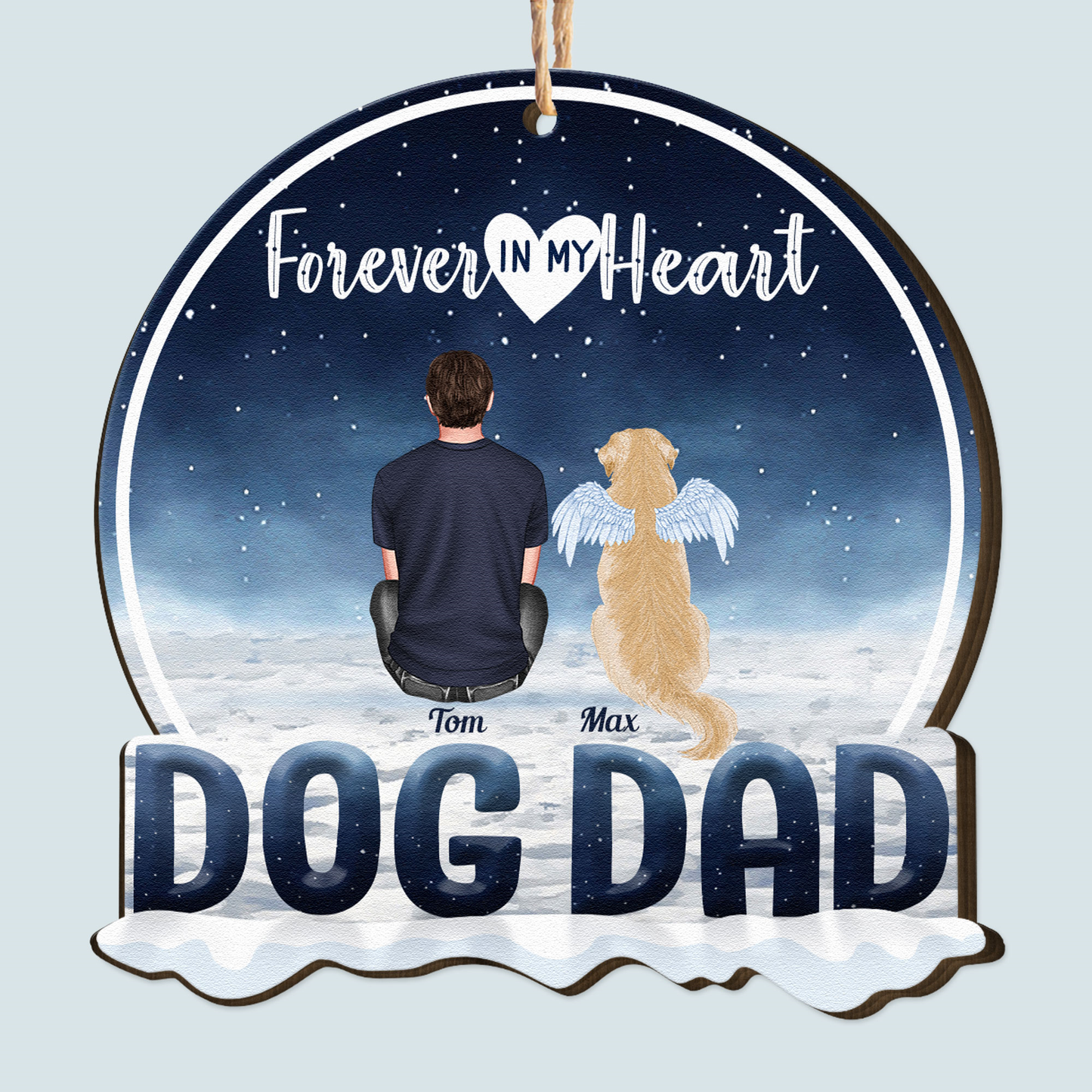 No Longer By My Side Forever In My Heart - Personalized Custom Shaped Wooden Ornament