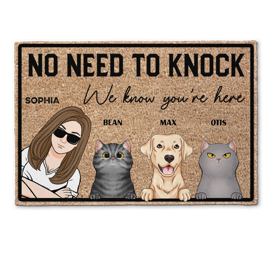 No Need To Knock We Know You Are Here - Personalized Doormat