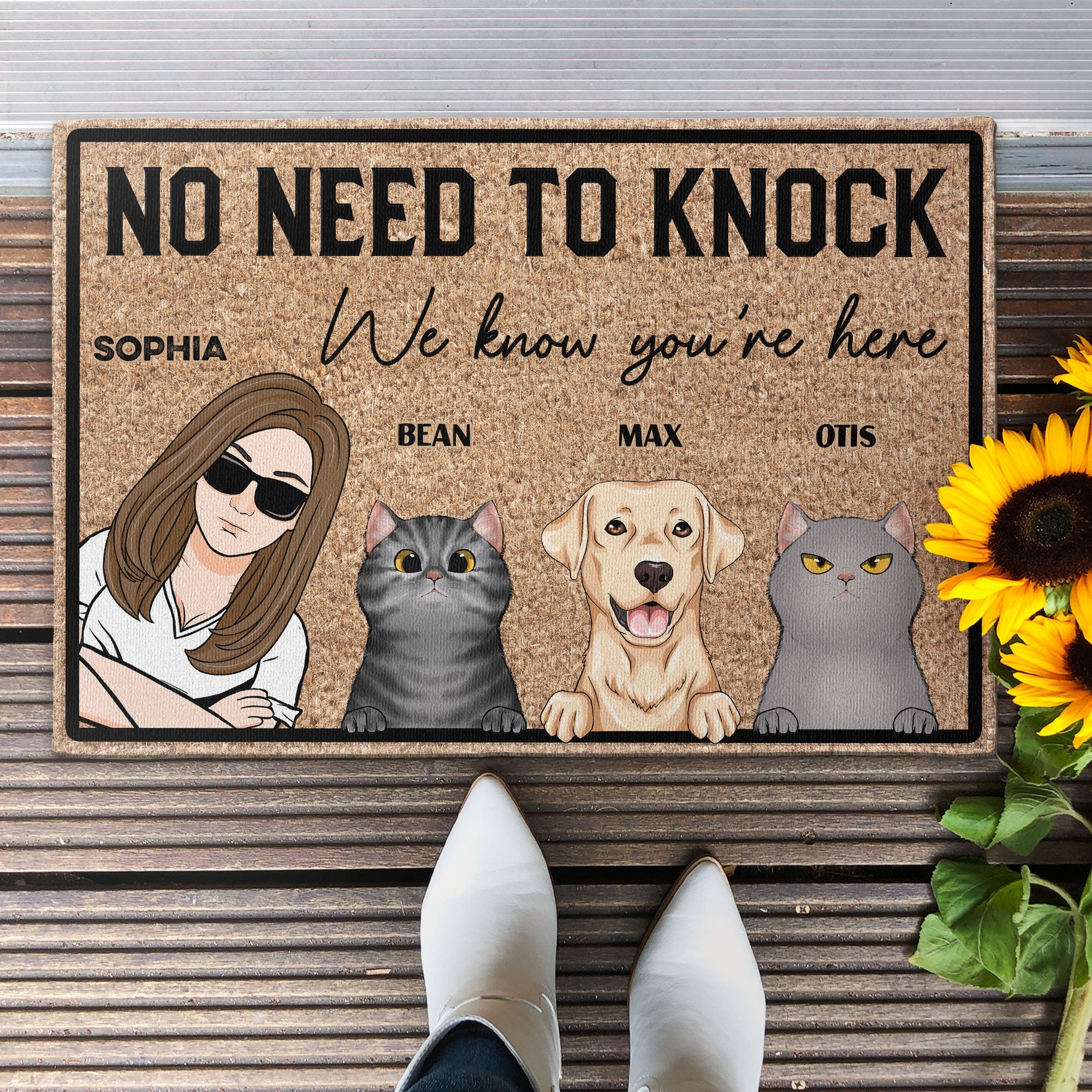 No Need To Knock We Know You Are Here - Personalized Doormat