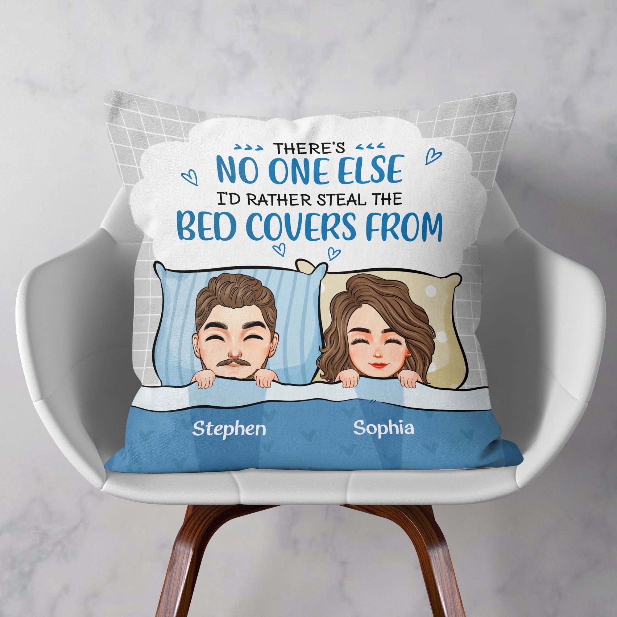 No One I'd Rather Snoring Loud Beside Me  - Personalized Pillow (Insert Included)