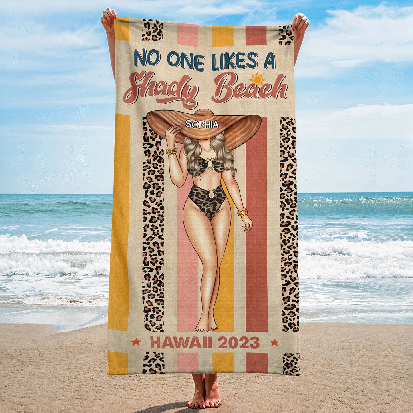 No One Likes A Shady Beach - Personalized Beach Towel