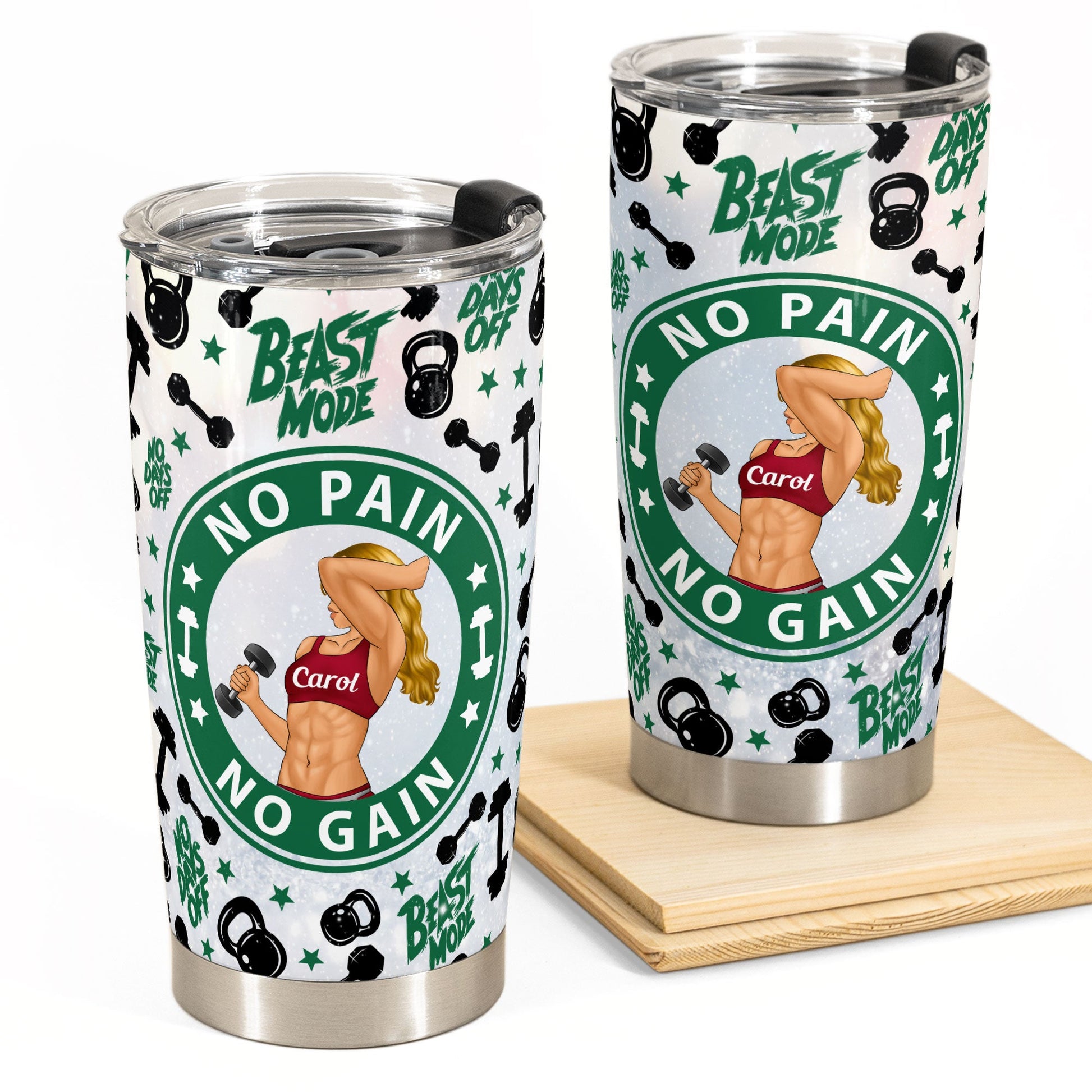 No Pain No Gain  - Personalized Tumbler Cup - Birthday Gift For Fitness Lovers, Gymers