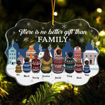 No Greater Gift Than The Love In Family - Personalized Acrylic Ornament - Christmas, Heartwarming Gift For Family, Mom, Dad, Grandparents, Daughter & Son