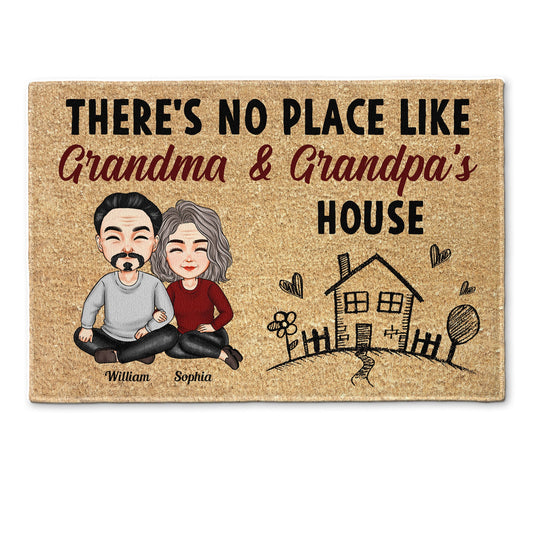 No Place Like Grandma & Grandpa's House - Personalized Doormat - Home Decor Gift For Grandma, Grandpa