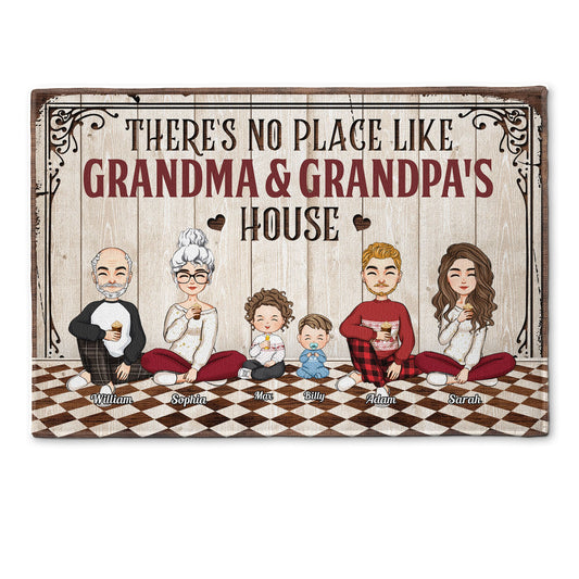 No Place Like Grandma & Grandpa's House Ver 2 - Personalized Doormat - Home Decor Gift For Grandma, Grandpa
