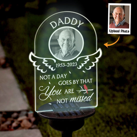 Not A Day Goes By That You Are Not Missed - Personalized Photo Solar Light