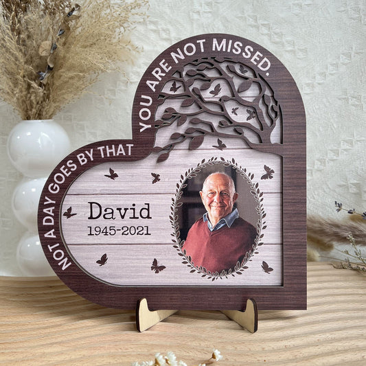 Not A Day Goes By That You Are Not Missed - Personalized Wooden Photo Plaque