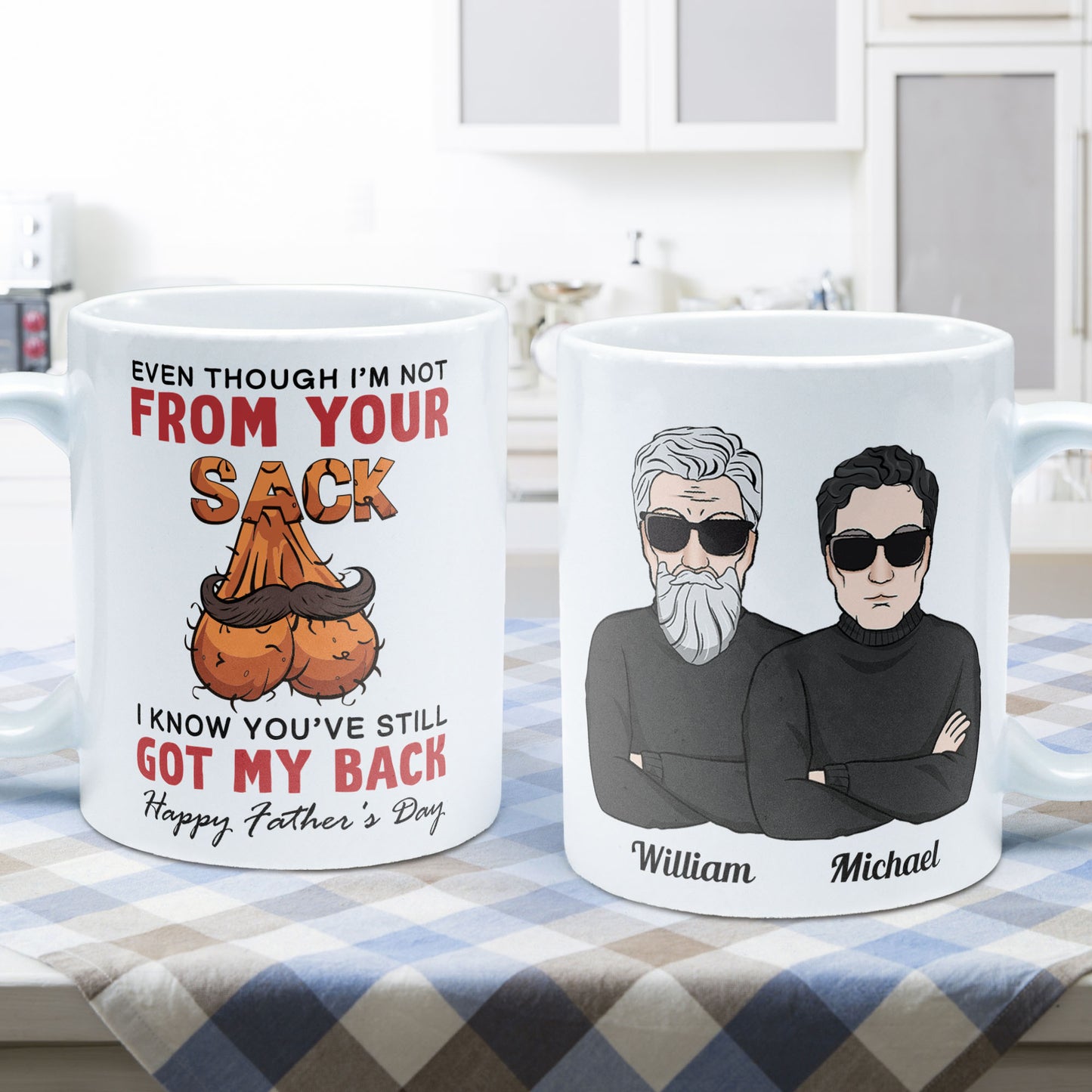 Not From Your Sack - Personalized Mug - Birthday, Christmas, Funny, Father's Day Gift For Bonus Dad, Step Dad, Dad, Father, Papa