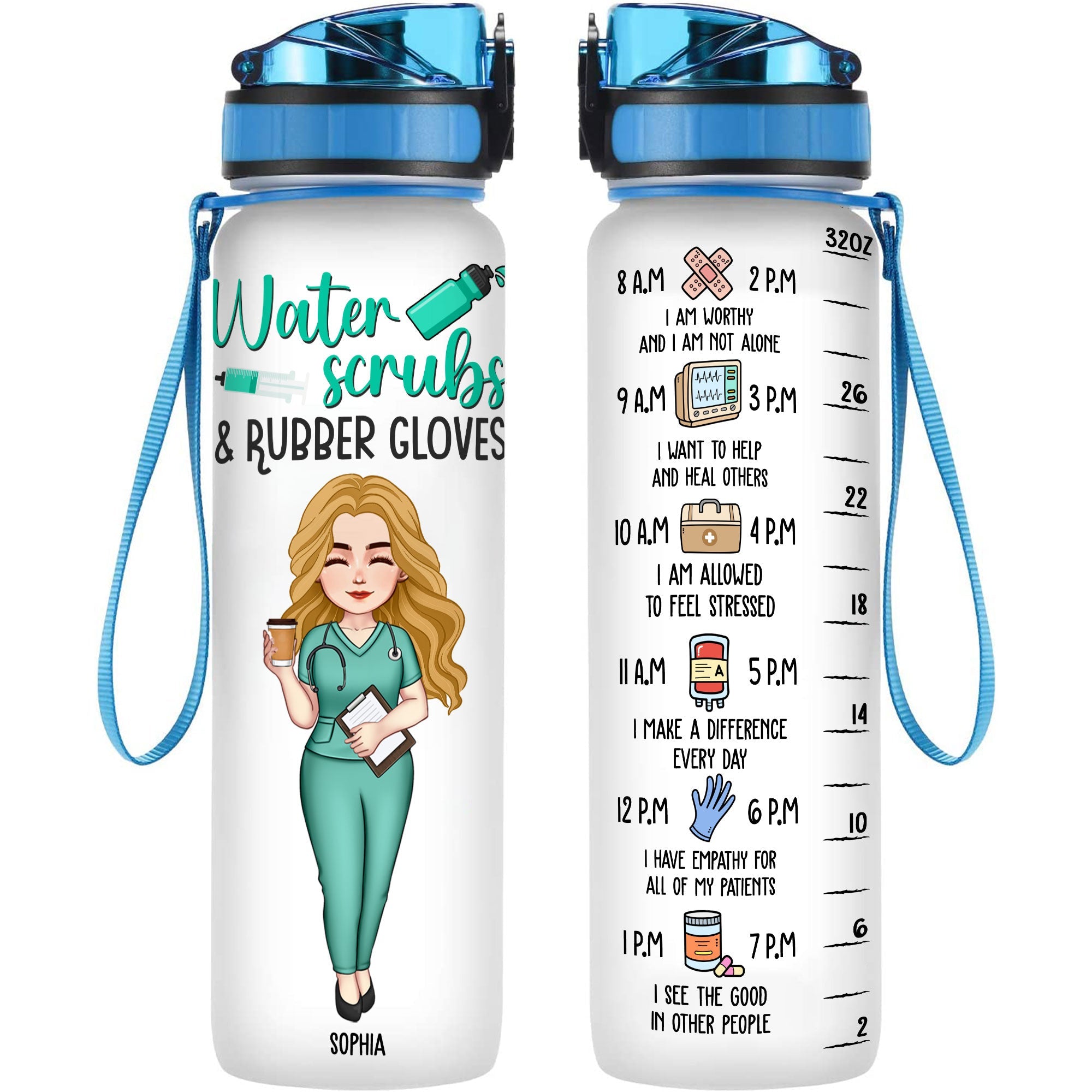 Drink Some Water Girl - Personalized Water Bottle With Time Marker - B –  Macorner