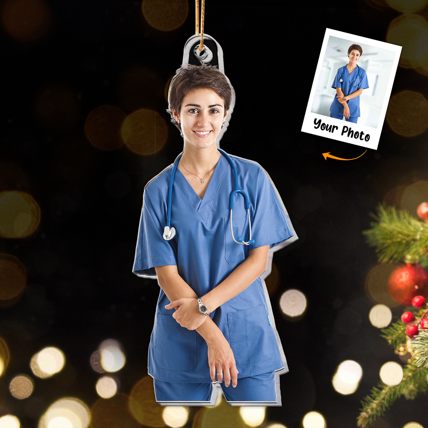 Nurse Christmas Ornament - Personalized Acrylic Photo Ornament