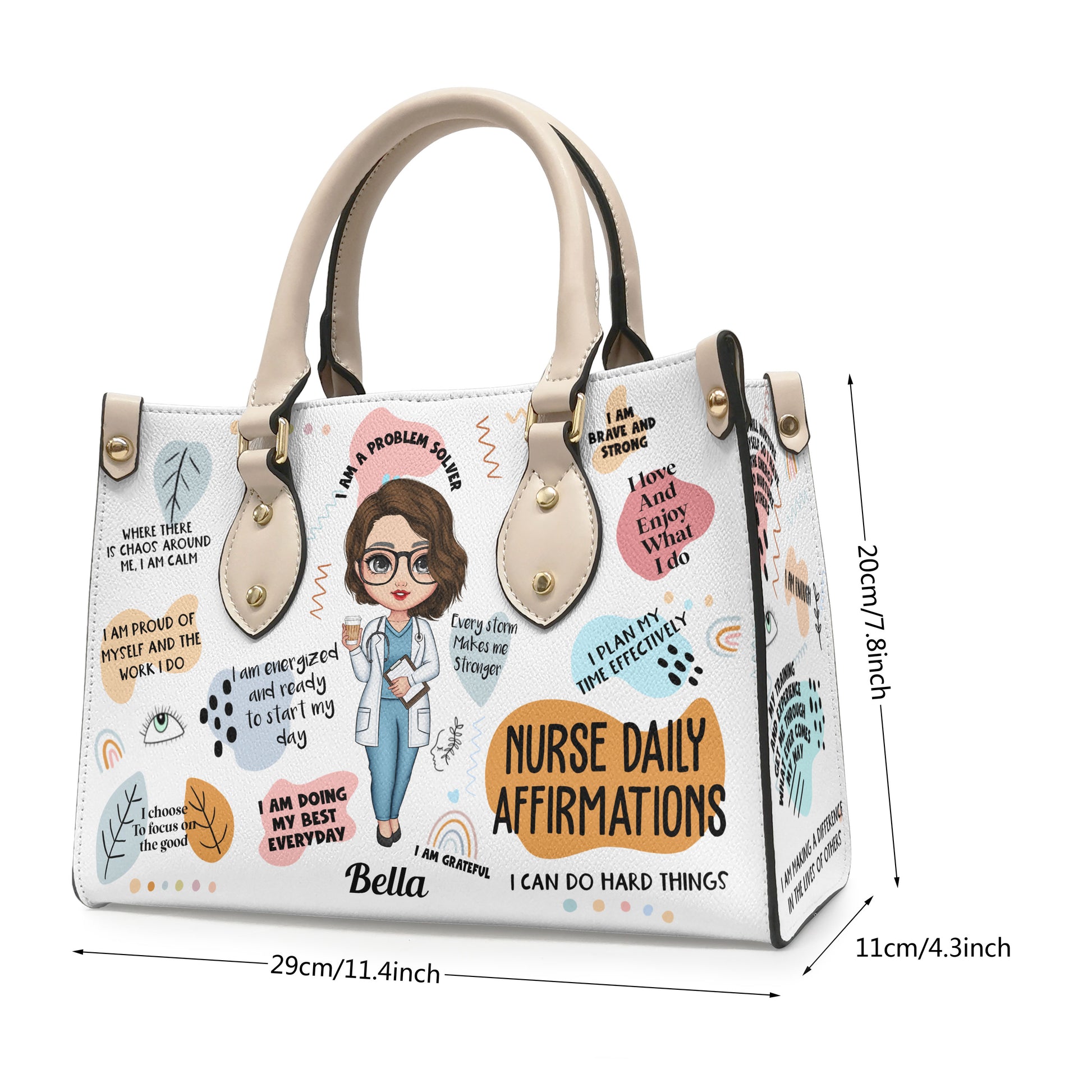Retired Nurse Personalized Leather Bag