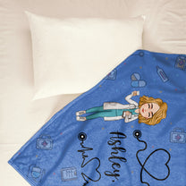 Nurse Life - Cartoon Version - Personalized Blanket - Birthday, Christmas, New Year Gift For Nurse, Doctor, Medical Staff, Colleagues