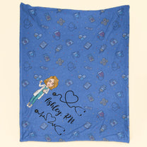 Nurse Life - Cartoon Version - Personalized Blanket - Birthday, Christmas, New Year Gift For Nurse, Doctor, Medical Staff, Colleagues