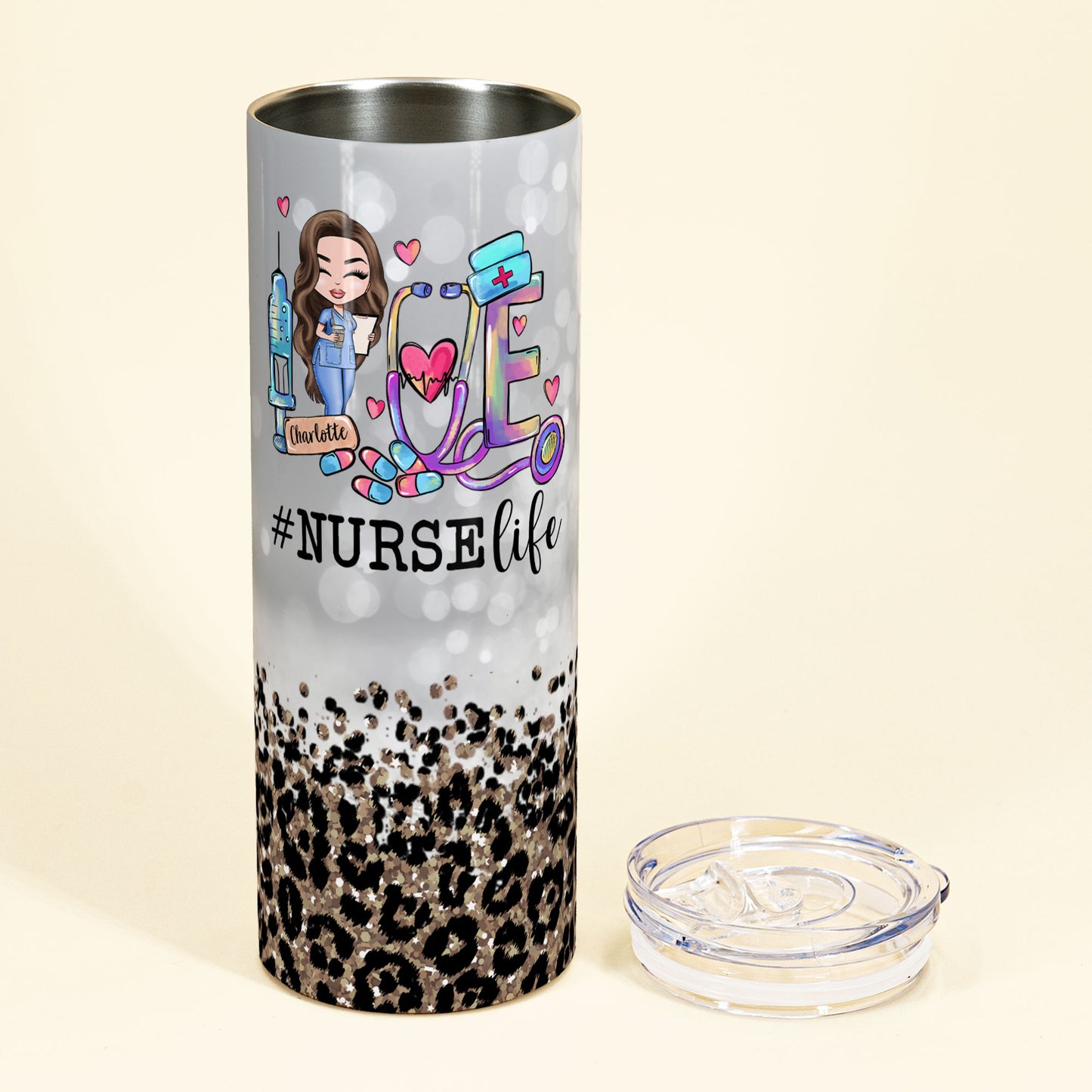 Nurse Nutrition Facts  - Personalized Skinny Tumbler - Gift For Doctor & Nurse