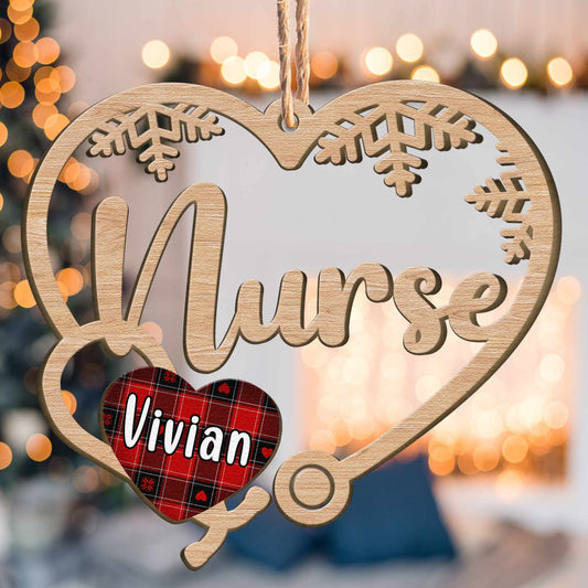 Nurse Ornament - Personalized Wooden Ornament