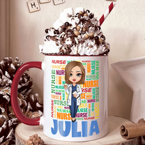 Nurse's Christmas Mug - Personalized Accent Mug