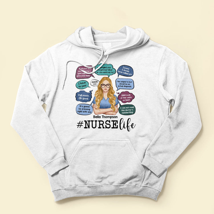Nurse's Thoughts - Personalized Shirt - Birthday, Funny Gift For Nurses, Doctors, Hospital Workers, Colleagues, Co-worker