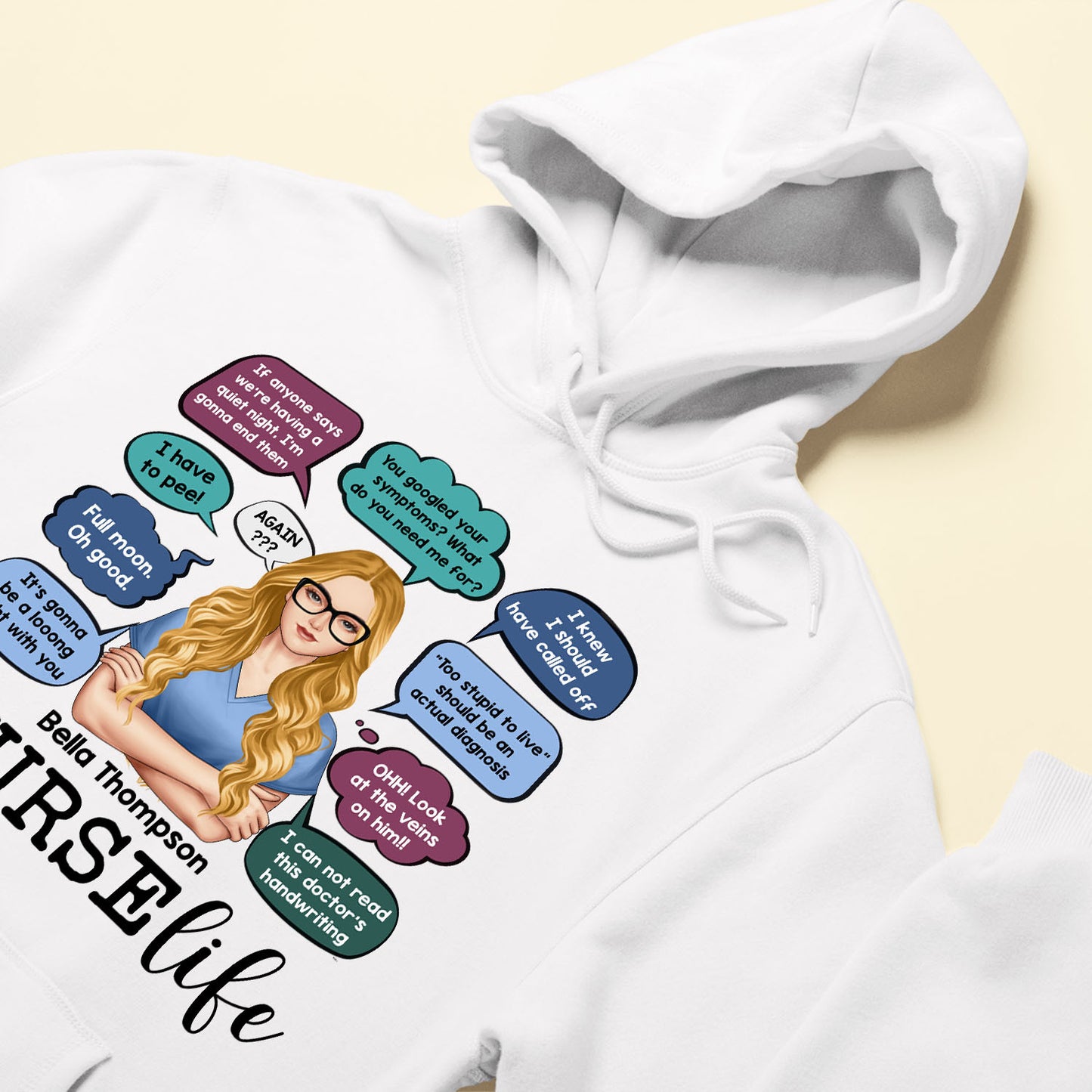 Nurse's Thoughts - Personalized Shirt - Birthday, Funny Gift For Nurses, Doctors, Hospital Workers, Colleagues, Co-worker