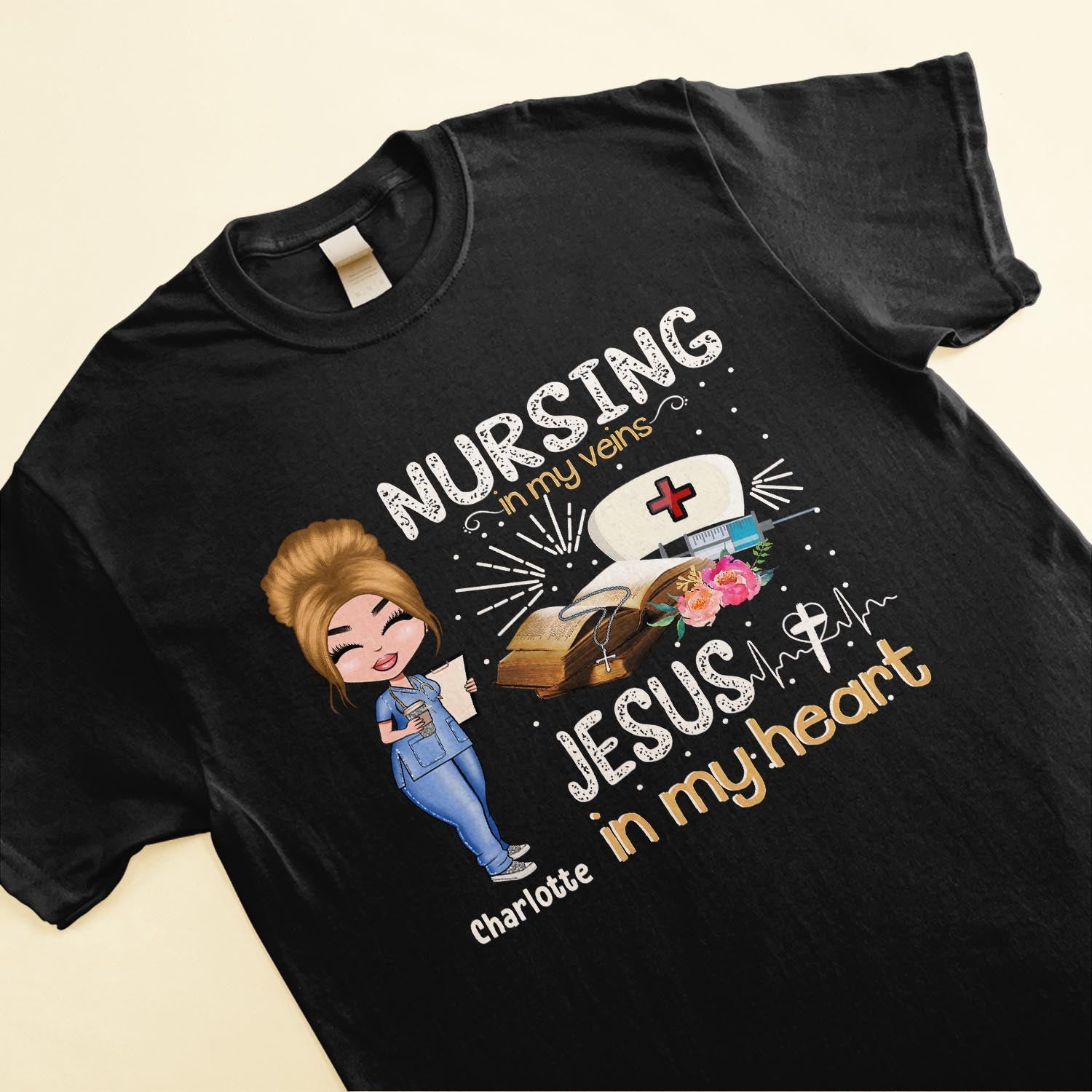 Nursing In My Veins - Personalized Shirt - Gift For Nurse