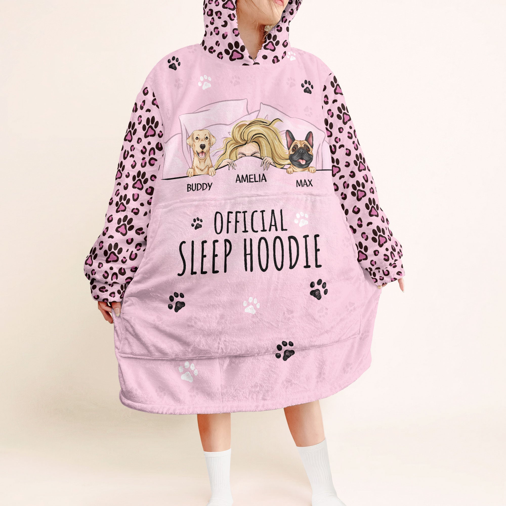 Official Sleep Hoodie Leopard Version - Personalized Oversized Blanket Hoodie