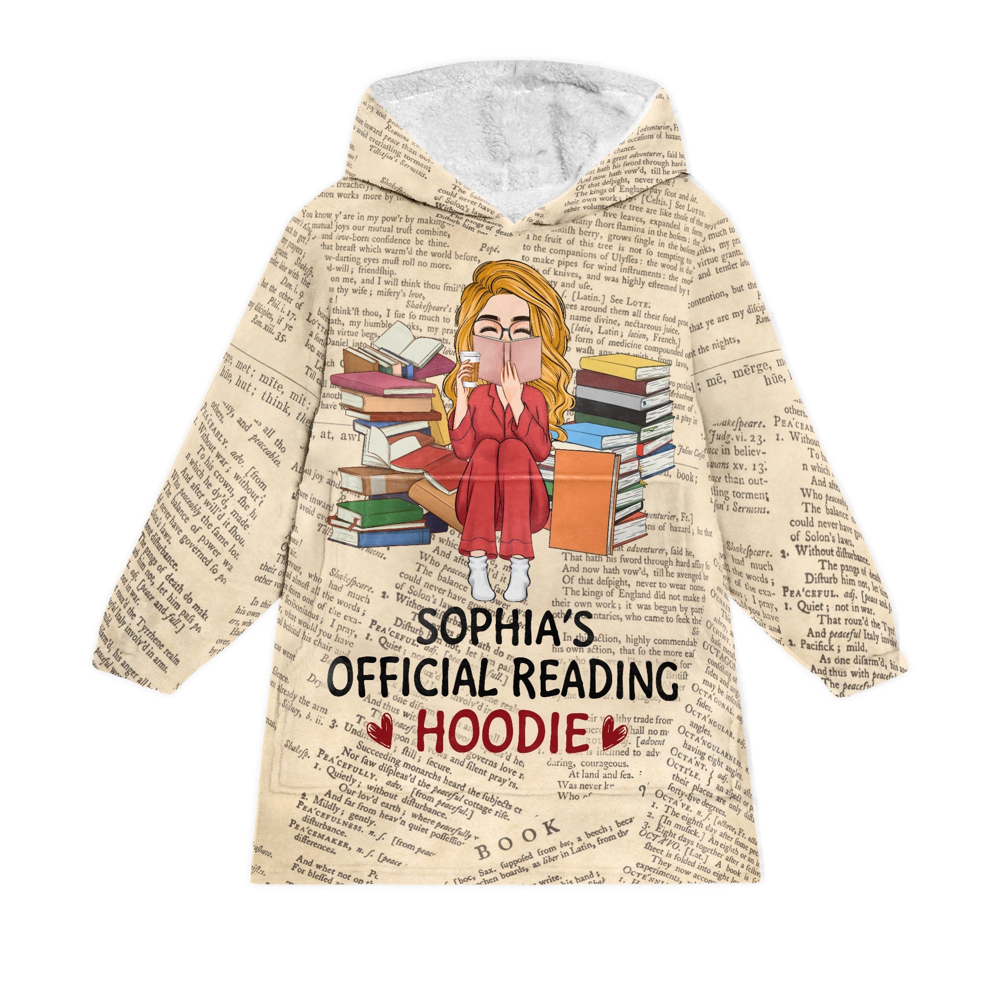 Official Reading Hoodie Personalized Oversized Blanket Hoodie