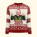 Officially Retired 2026 Not My Problem Anymore - Personalized Photo Ugly Sweater