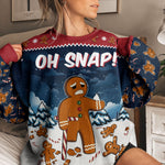Oh Snap Gingerbread Funny For Men, Women - Personalized Ugly Sweater