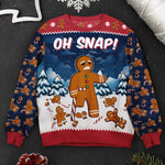 Oh Snap Gingerbread Funny For Men, Women - Personalized Ugly Sweater
