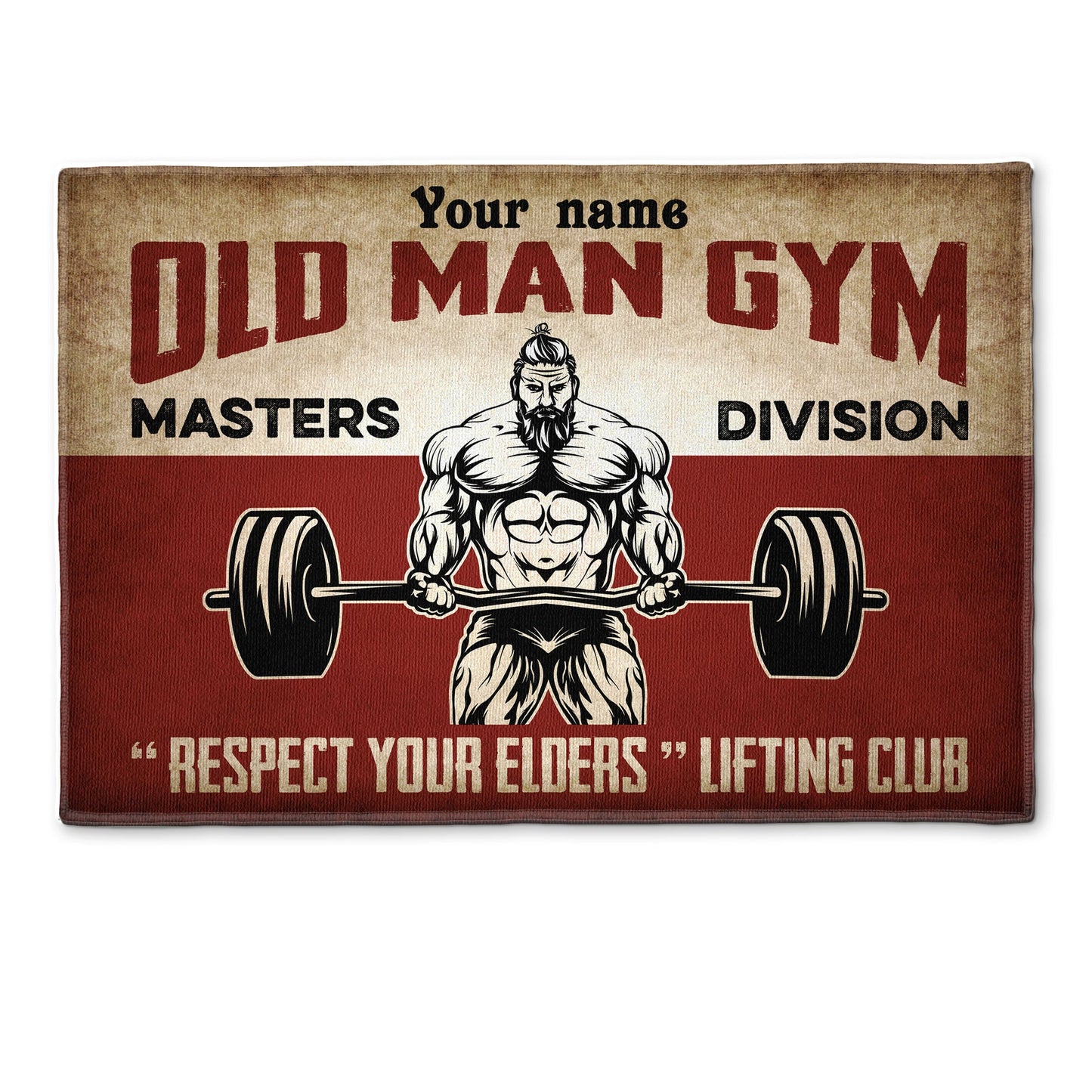 Old Man Gym - Personalized Doormat - Gift For Gymer - Old Man Lifting