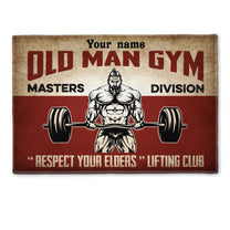 Old Man Gym - Personalized Doormat - Gift For Gymer - Old Man Lifting