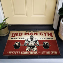 Old Man Gym - Personalized Doormat - Gift For Gymer - Old Man Lifting