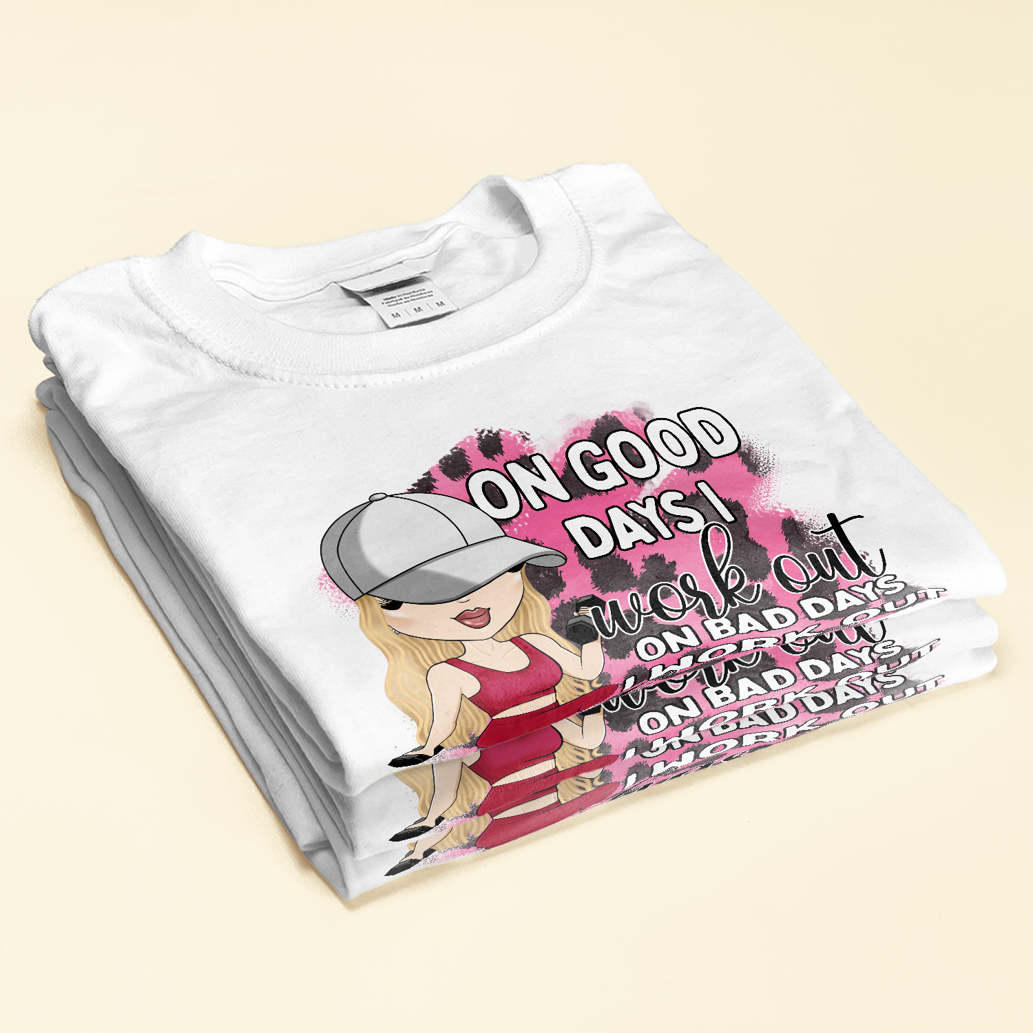 On Bad Days I Work Out Harder - Personalized Shirt - Birthday Gift For Her, Gym Girl, Fitness Lover
