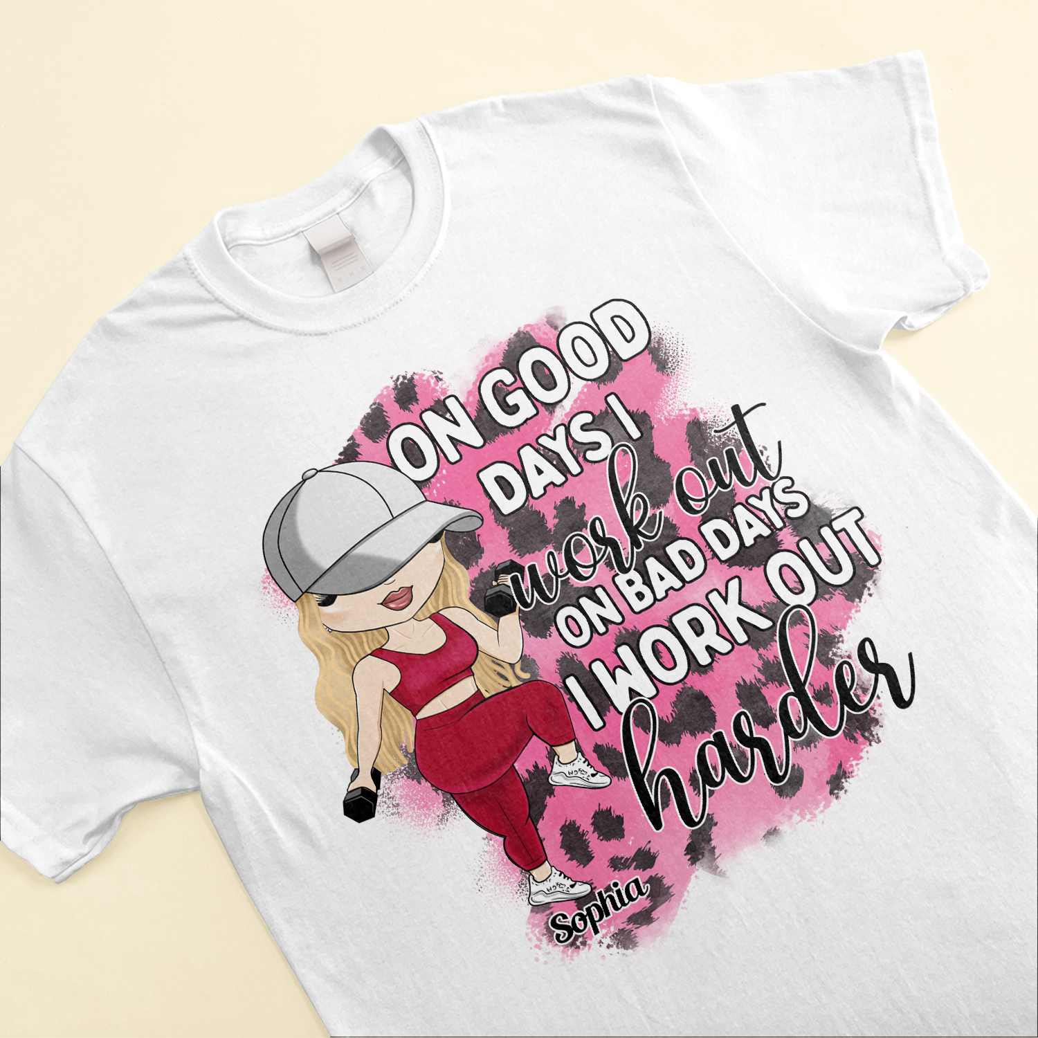 On Bad Days I Work Out Harder - Personalized Shirt - Birthday Gift For Her, Gym Girl, Fitness Lover