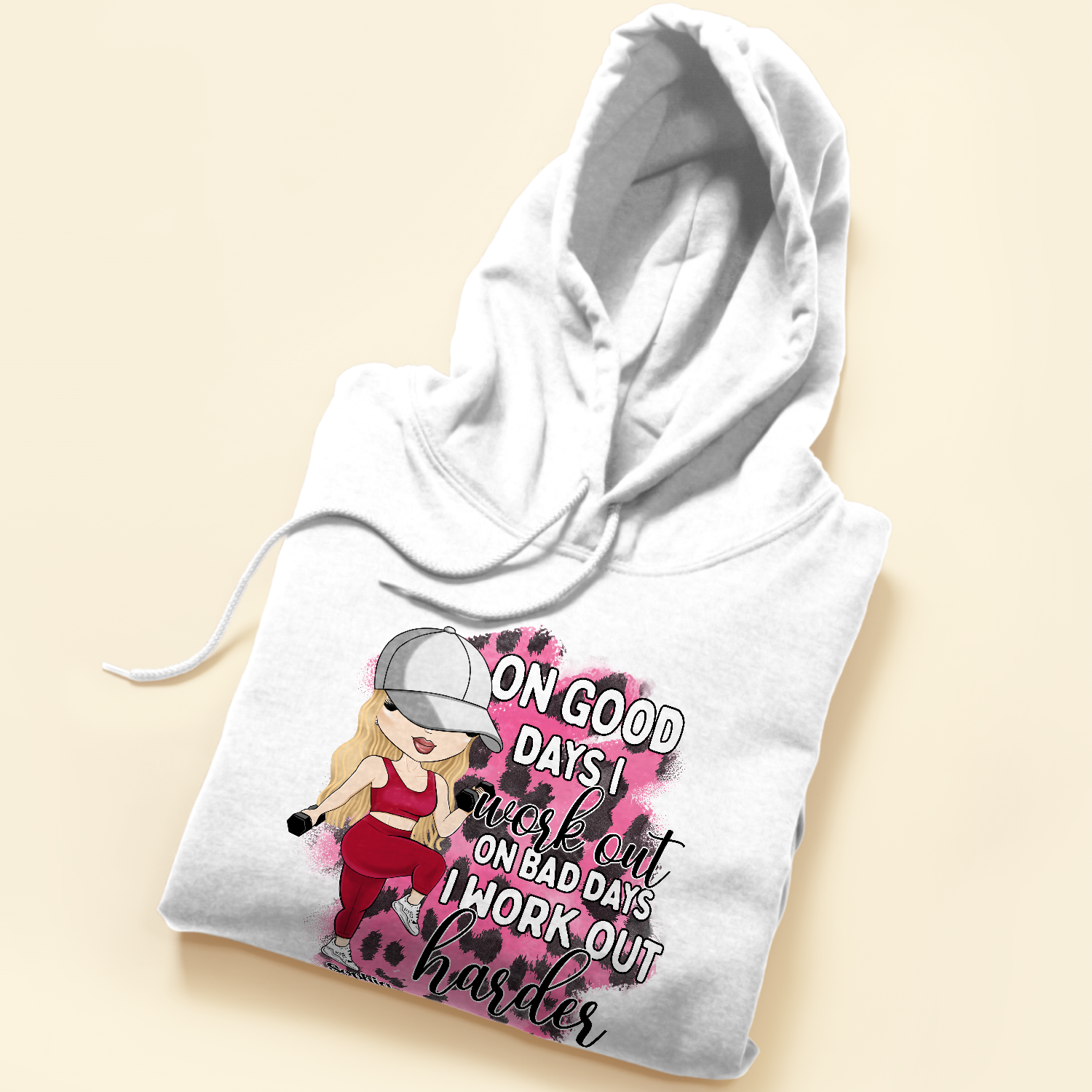 On Bad Days I Work Out Harder - Personalized Shirt - Birthday Gift For Her, Gym Girl, Fitness Lover
