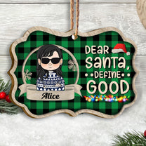 On The Naughty List And I Regret Nothing - Personalized Wooden Ornament - Christmas Gift For Family Members