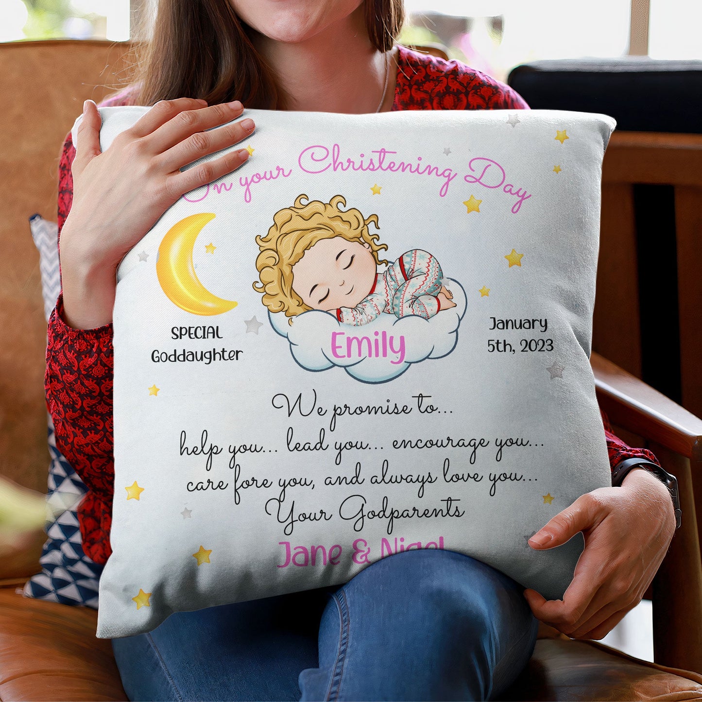 On Your Christening Day - Personalized Pillow