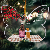 Once By My Side Forever In My Heart - Personalized Butterfly Shaped Acrylic Ornament