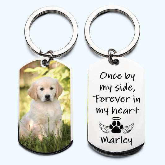 Once By My Side Forever In My Heart - Personalized Photo Stainless Steel Keychain