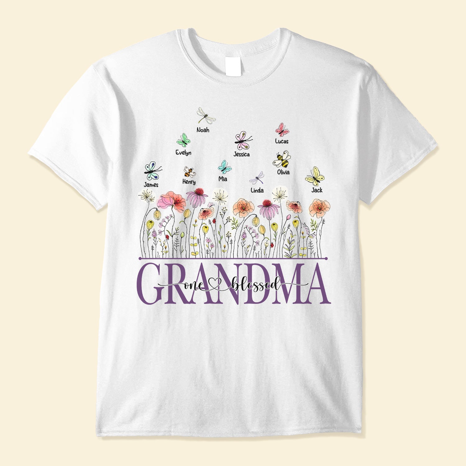 One Blessed Grandma - Personalized Shirt - Birthday, Anniversary, Loving Gift For Nana, Grandma, Grandmother