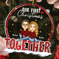 Our 10th Christmas Together - Personalized Love Shaped Acrylic Ornament