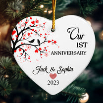 Our 20th Anniversary - Personalized Heart Shaped Ceramic Ornament