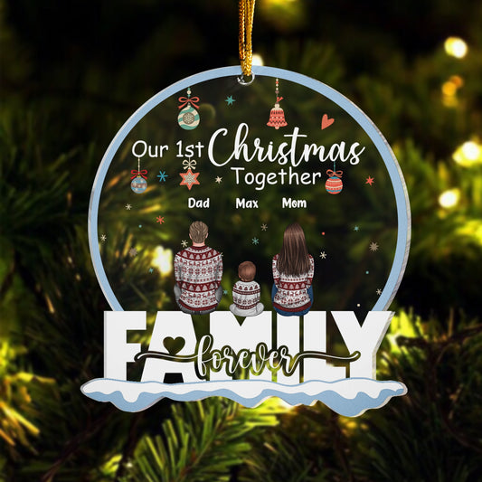 Our Christmas Together - Personalized Custom Shaped Acrylic Ornament - Christmas Gift For Family, Newly Wed, Couple, Boyfriend, Girlfriend, Husband, Wife