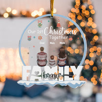 Our Christmas Together - Personalized Custom Shaped Acrylic Ornament - Christmas Gift For Family, Newly Wed, Couple, Boyfriend, Girlfriend, Husband, Wife