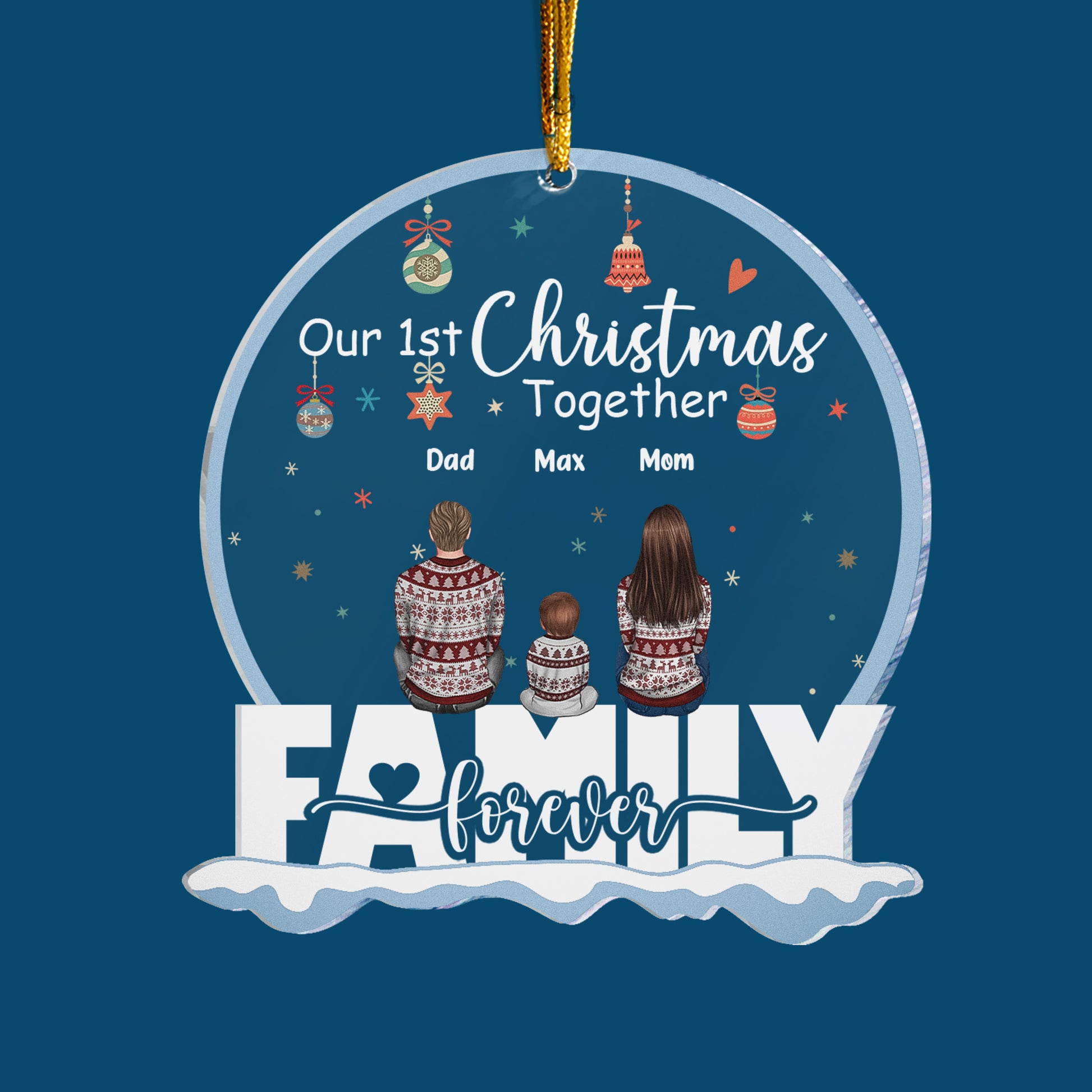 Our Christmas Together - Personalized Custom Shaped Acrylic Ornament - Christmas Gift For Family, Newly Wed, Couple, Boyfriend, Girlfriend, Husband, Wife