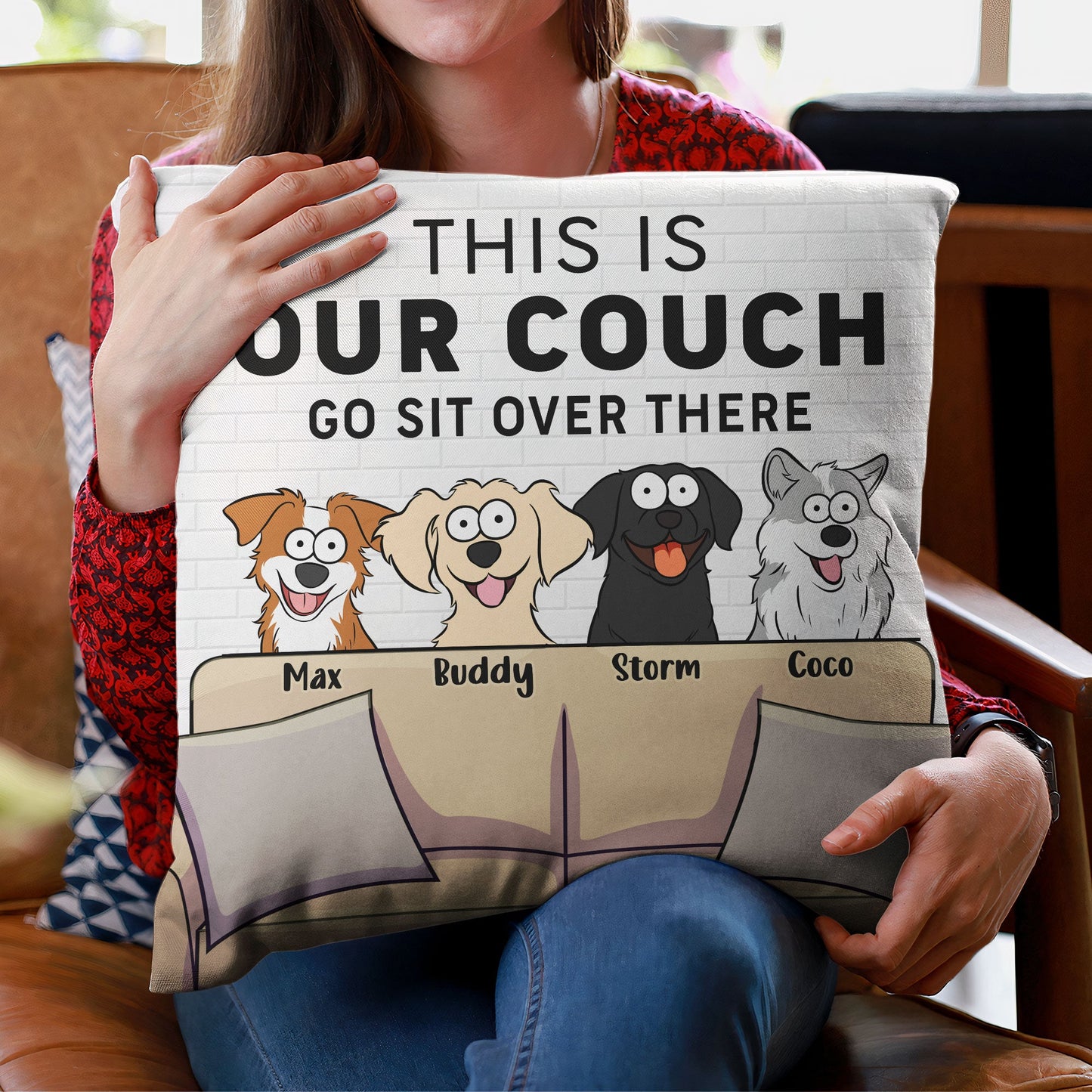 Our Couch - Go Sit Over There - Personalized Pillow (Insert Included)